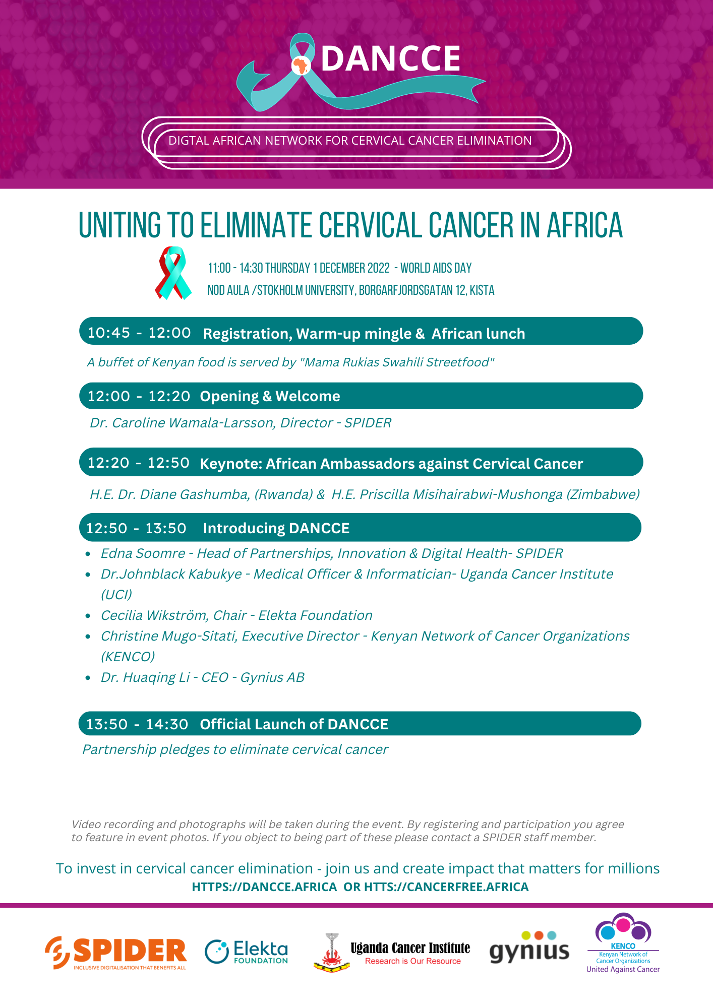 DANCCE 1 December 2022 Launch Agenda